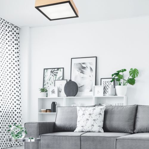 Gemütliche Deckenlampe Pinie Glas B:38,5 cm 4-flammig Wohnzimmer, Innenarchitektur, Inneneinrichtung, Couch, Pflanze