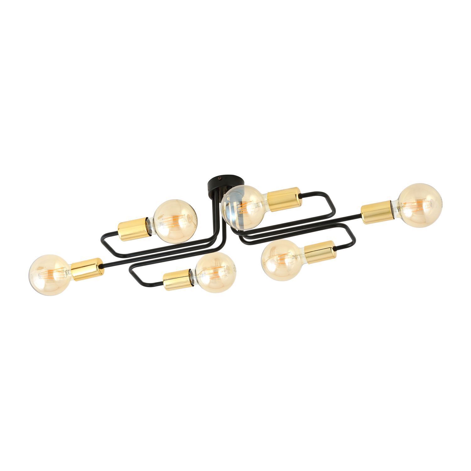 Deckenleuchte Schwarz Gold 55 cm lang Metall NIELS