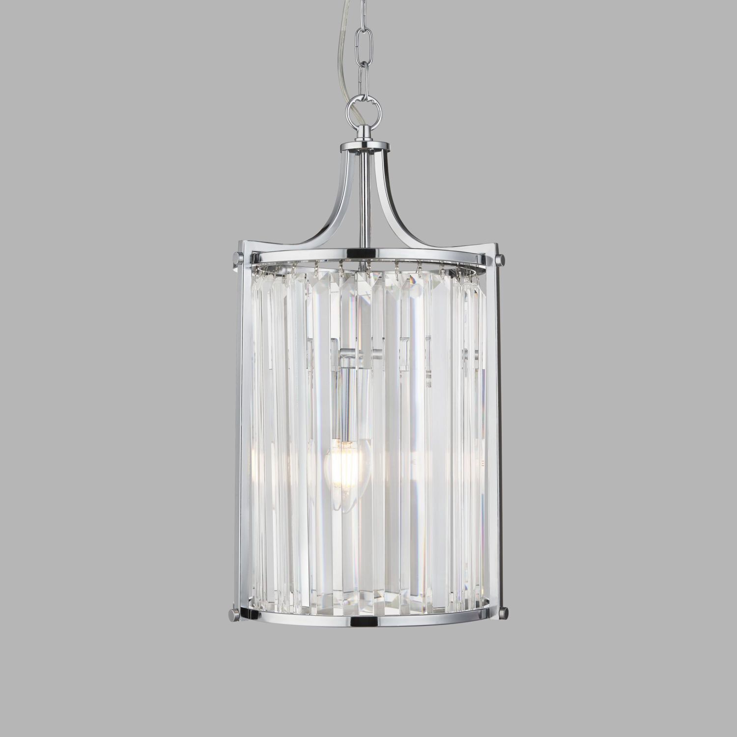 Hängelampe Kristall Ø 26 cm 2x E14 Glas Metall Jugendstil