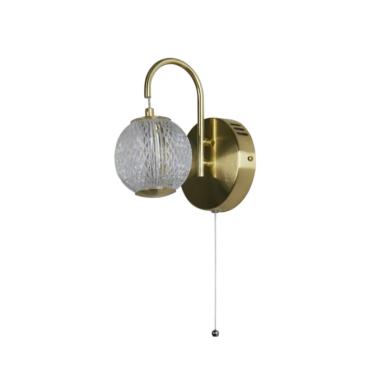 LED Wandlampe in Messing Metall 430 lm mit Zugschalter