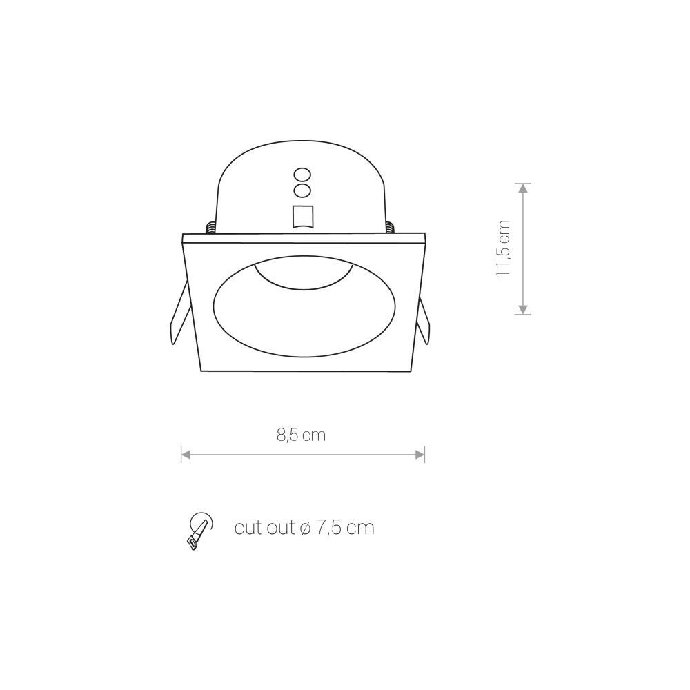 Weißer Einbauspot Aluminium B:8,5cm GU10 Zeitlos
