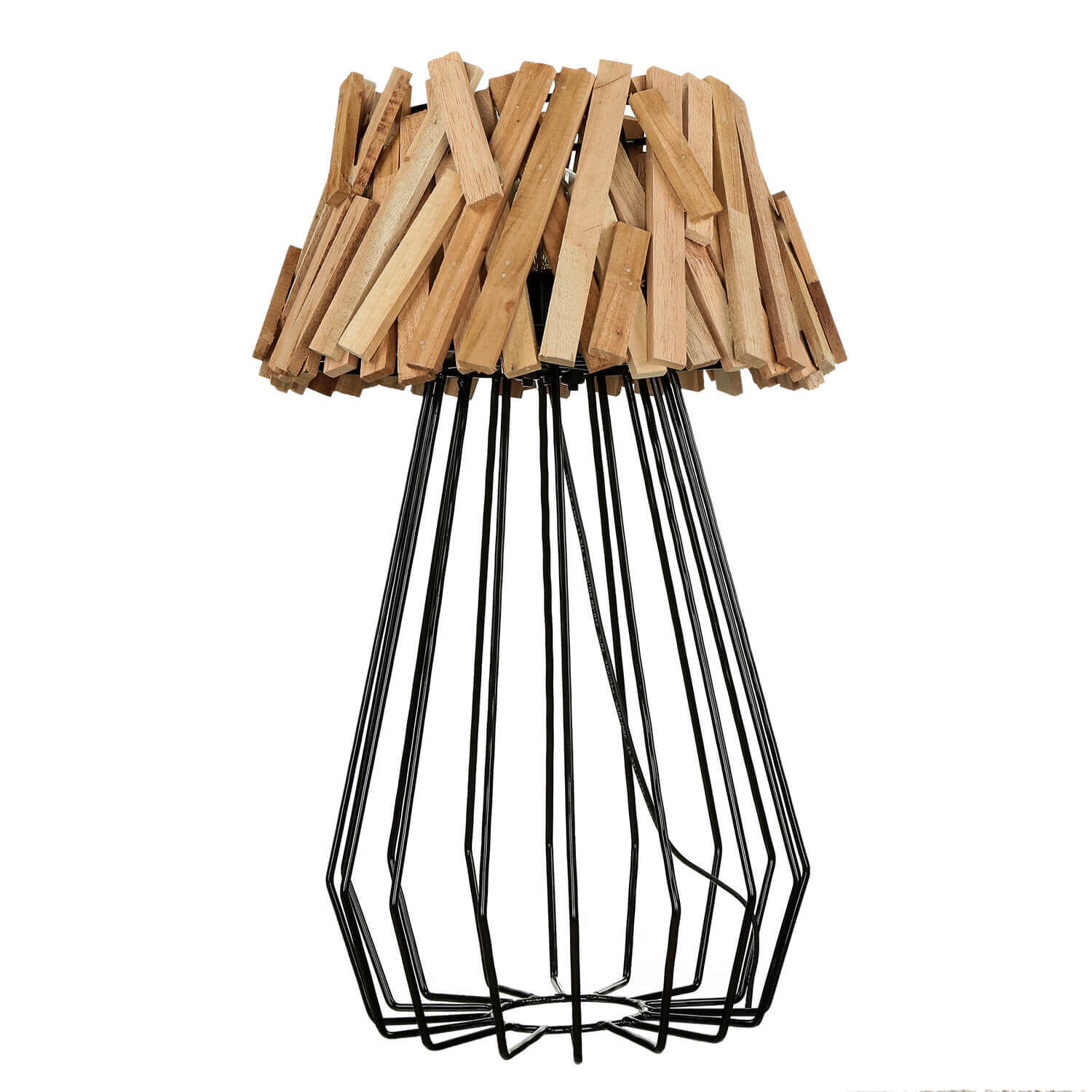 Tischlampe Treibholz Metall 58 cm E27 Handarbeit Lampe, Holz, Lampenschirm, Tischlampe