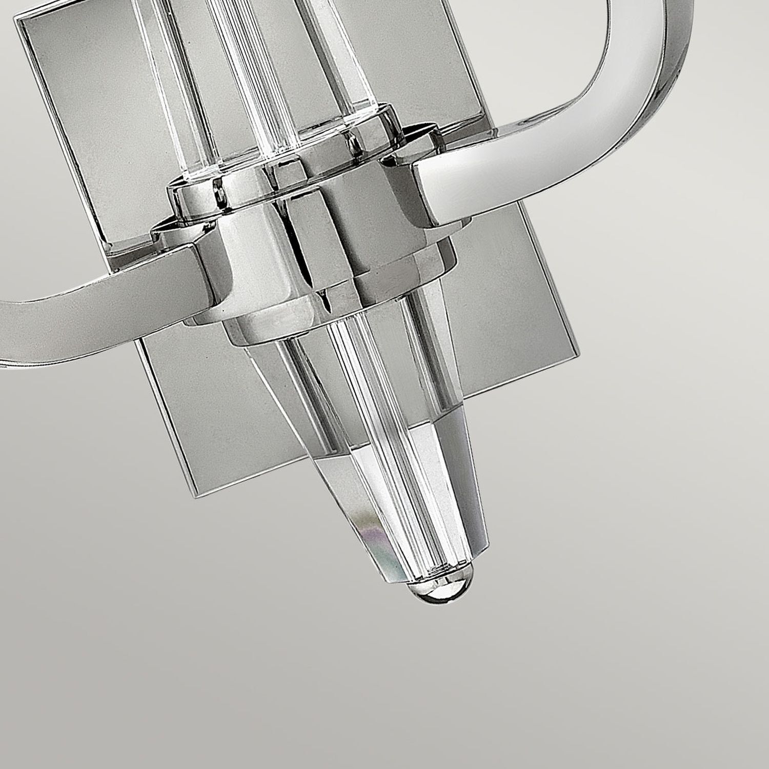 Wandleuchte innen 45 cm hoch Metall Kristall 2x E14