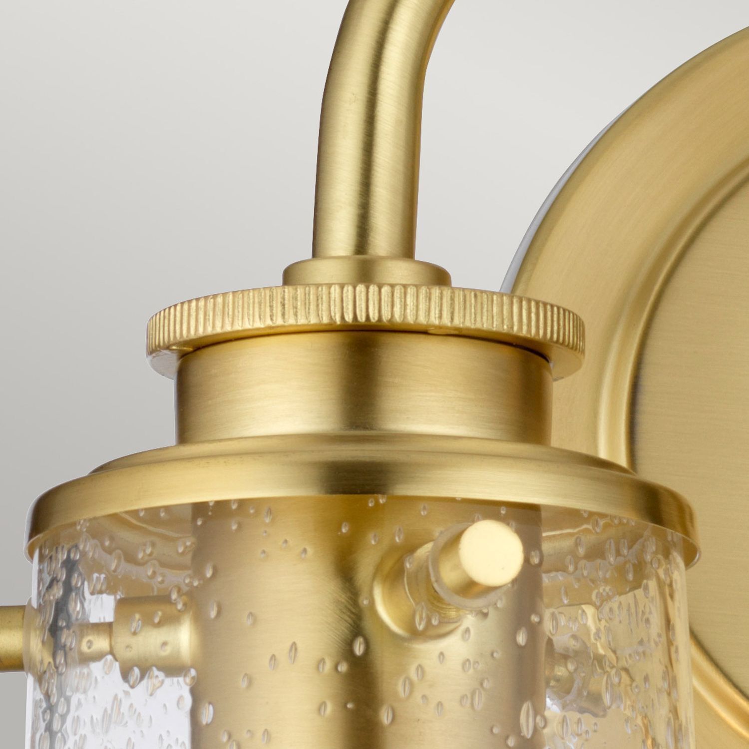 Badezimmerleuchte Wand B: 37,4 cm IP44 Metall Glas in Messing