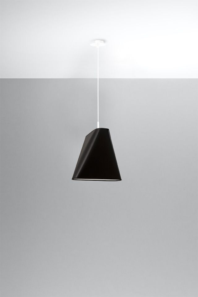 Hängelampe Schwarz Stoff Schirm Modern E27 GINAN