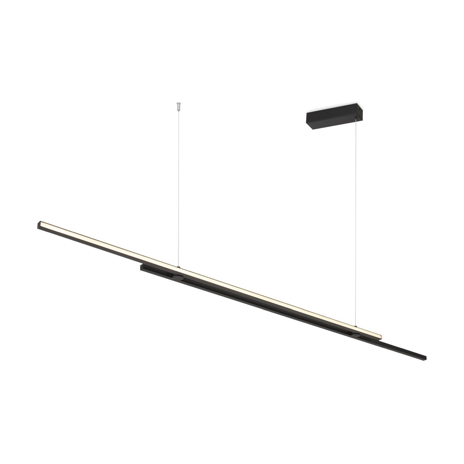 LED Pendelleuchte Aluminium H: max. 305,5 cm Schwarz