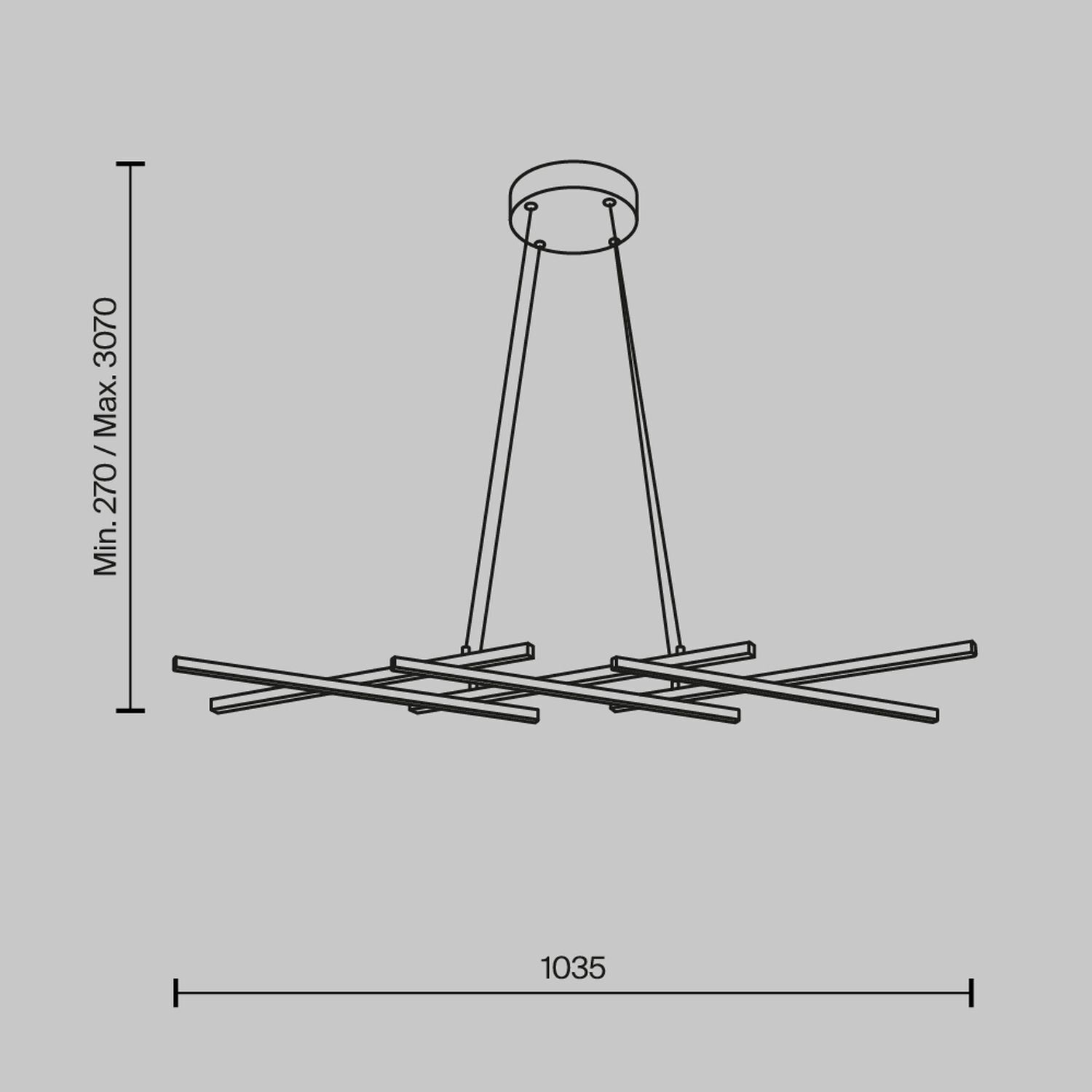 LED Pendelleuchte Aluminium H: max. 305,7 cm in Messing