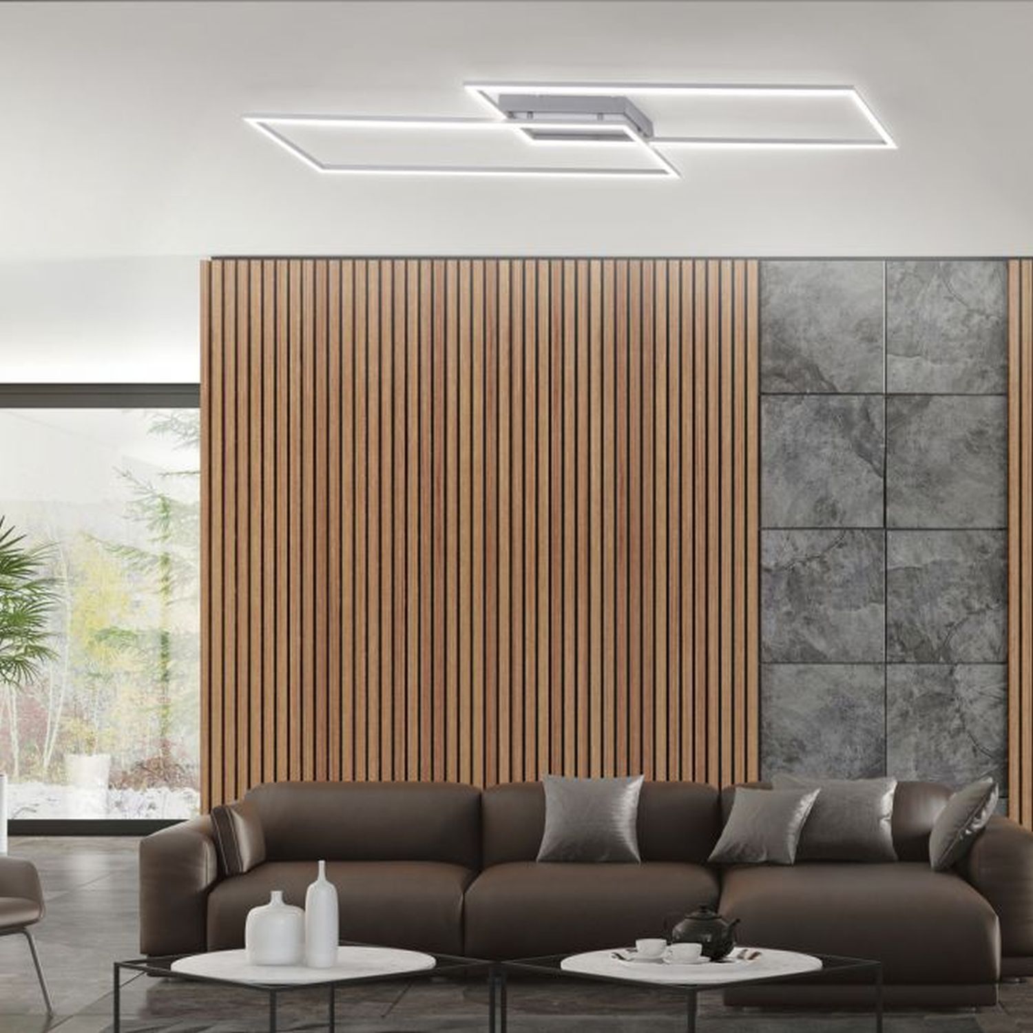 Drinnen, Innenarchitektur, Paneele aus Holz, Couch, Mobiliar