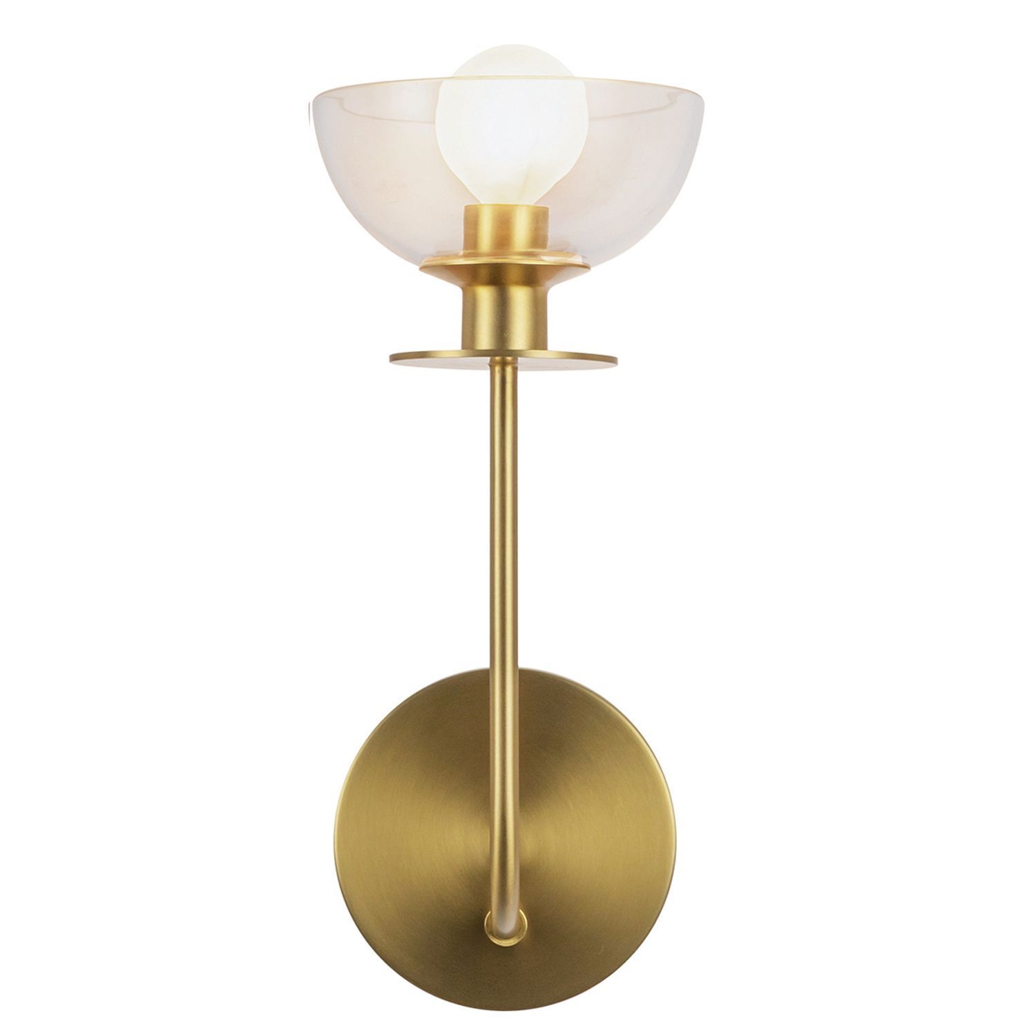 Wandleuchte Metall Glas 29,2 cm hoch in Gold gebürstet