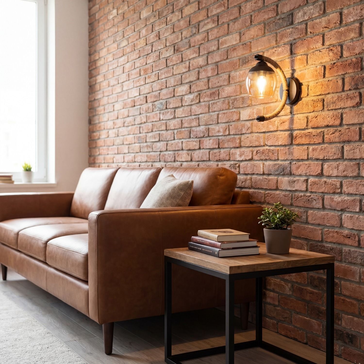 sofa, couch, leder, braun, wohnzimmer