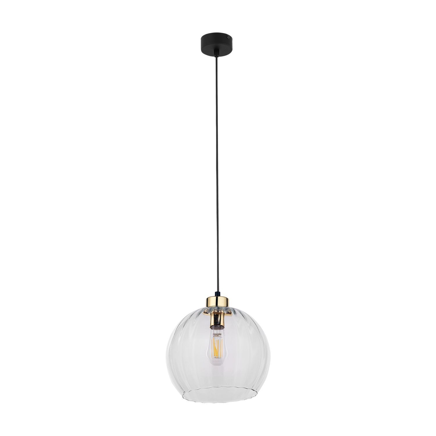 Pendelleuchte rund Glas Ø 25 cm höhenverstellbar E27 Leuchte, Lampe, Deckenleuchte