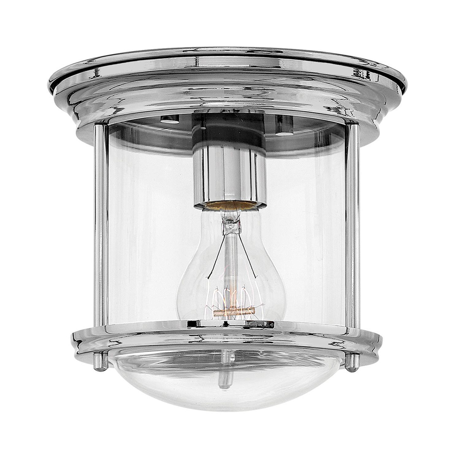 Badezimmerleuchte Decke Metall Glas E27 IP44 D: 19,6 cm Chrom