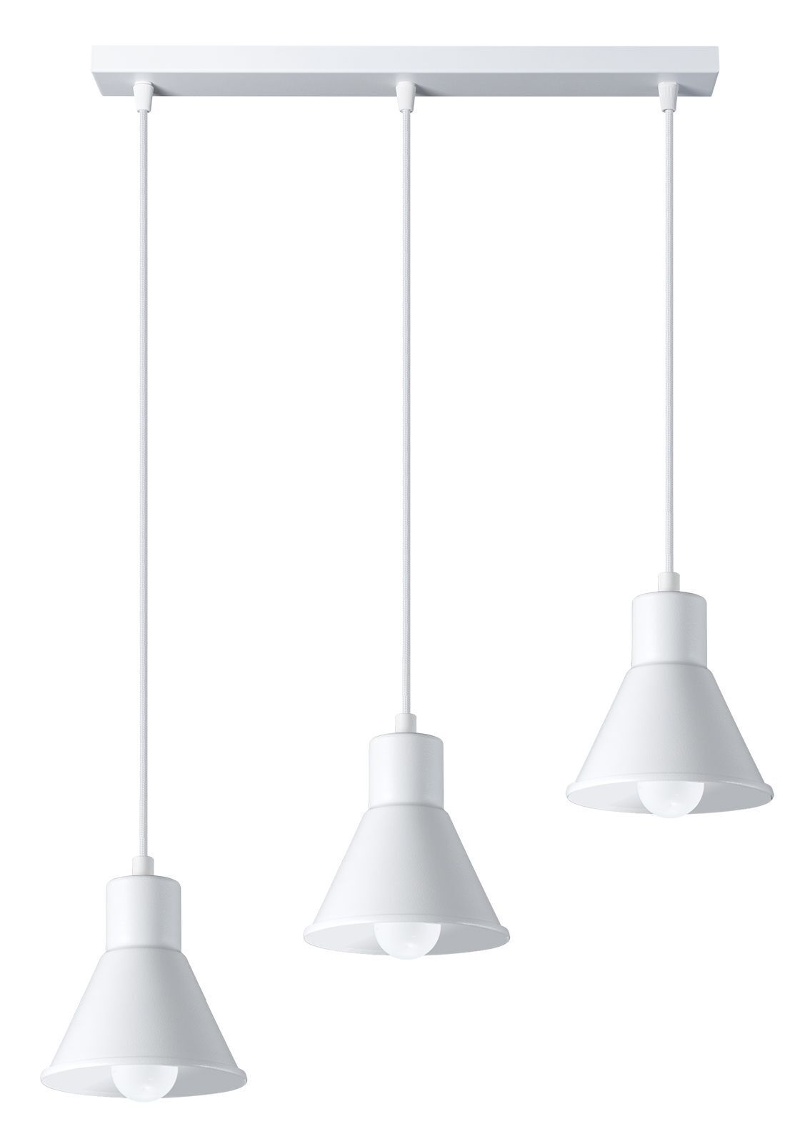 ULISSE Deckenleuchte – 3-flammig, 42 Cm, Weiß, Dimmbar, Mit Seilaufhängung