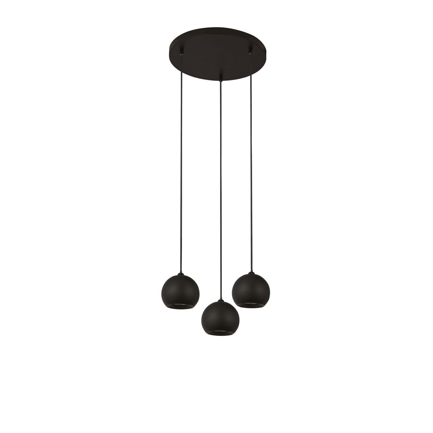 Hängelampe 3-flammig Schwarz GU10 Ø 39 cm Metall