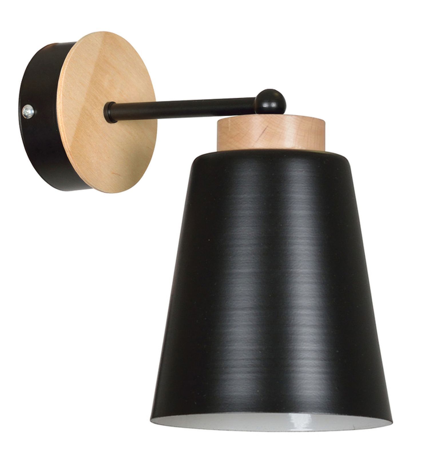 Wandlampe Schwarz Holz Metall Schirm Skandinavisch Lampe, Lampenschirm, Mace Club, Waffe