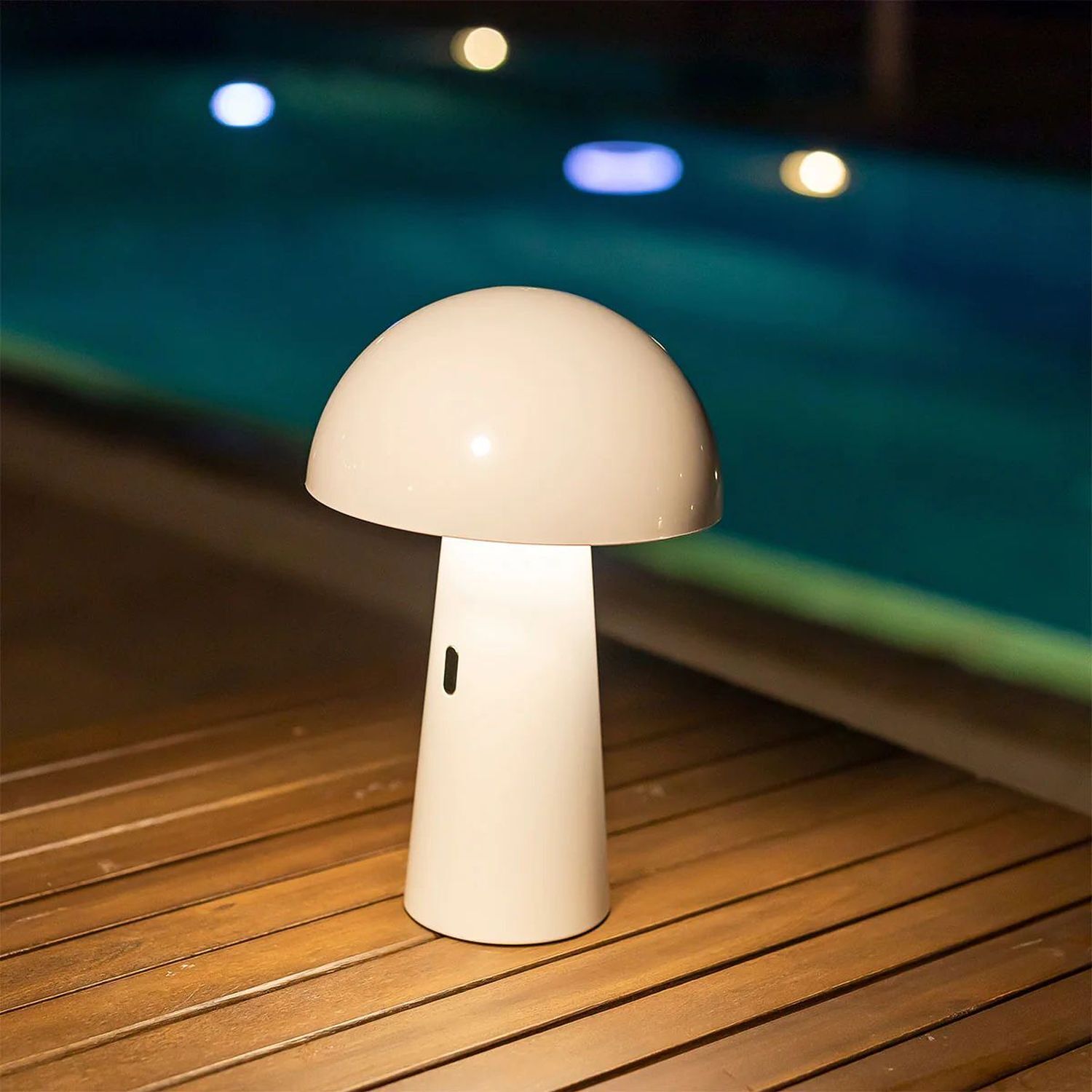 Akku Tischlampe Touch Dimmer LED Weiß IP44 Tragbar Außen