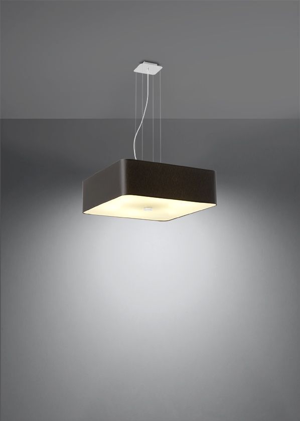 Hängelampe Schwarz blendarm B: 55 cm Stoff Glas
