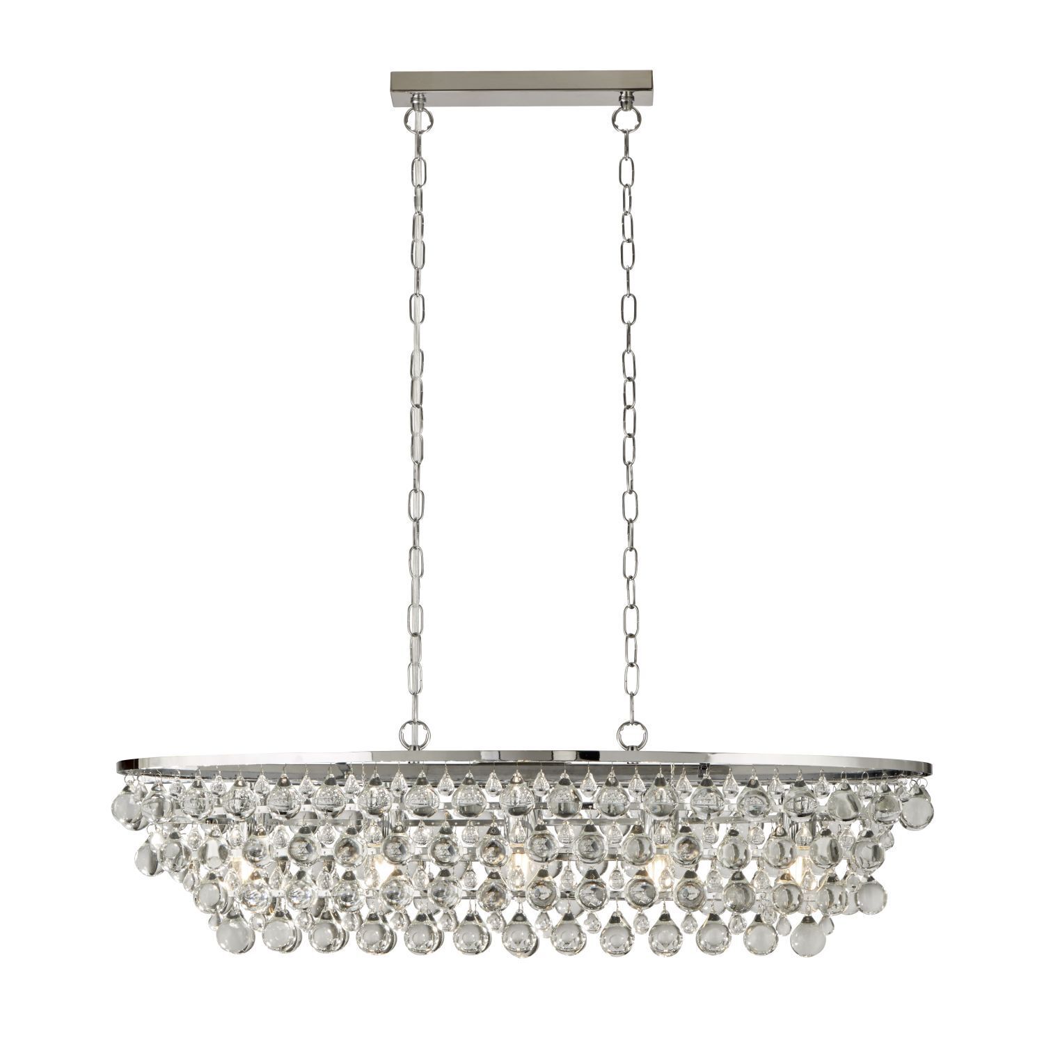 Hängeleuchte Kristall Metall B: 92 cm 5x E27 Chrom