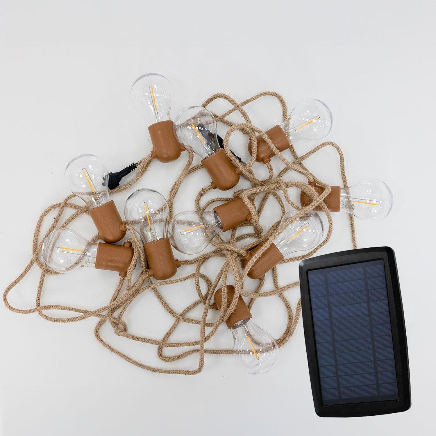 Solarlichterkette außen LED 2700K Jute IP44 5m lang Solarlichterkette außen LED 2700K Jute IP44 5m lang