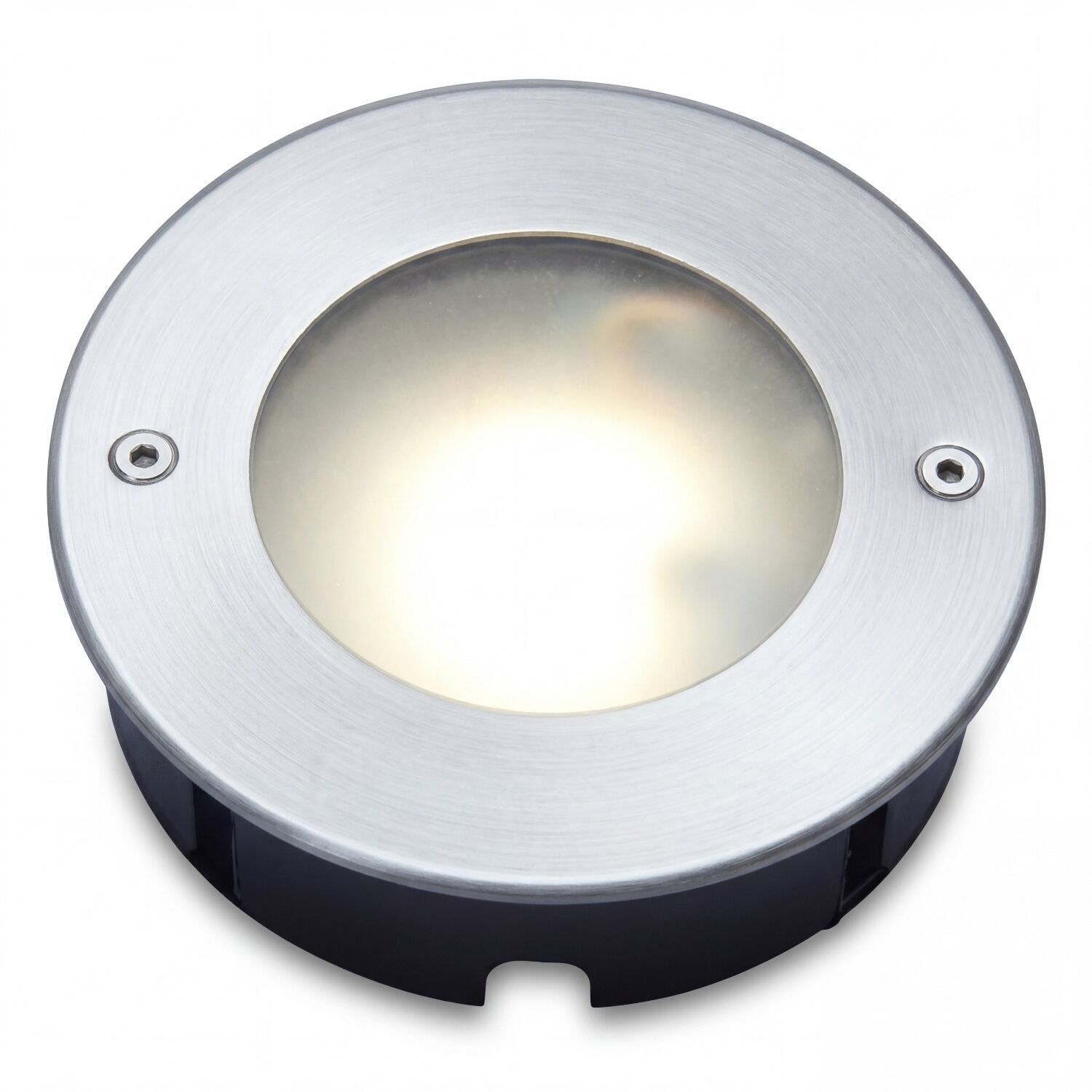 LED Einbaustrahler Aluminium IP67 rund Ø12 cm Nickel LED, Stern, außenseite, Gehäuse, Spotlight
