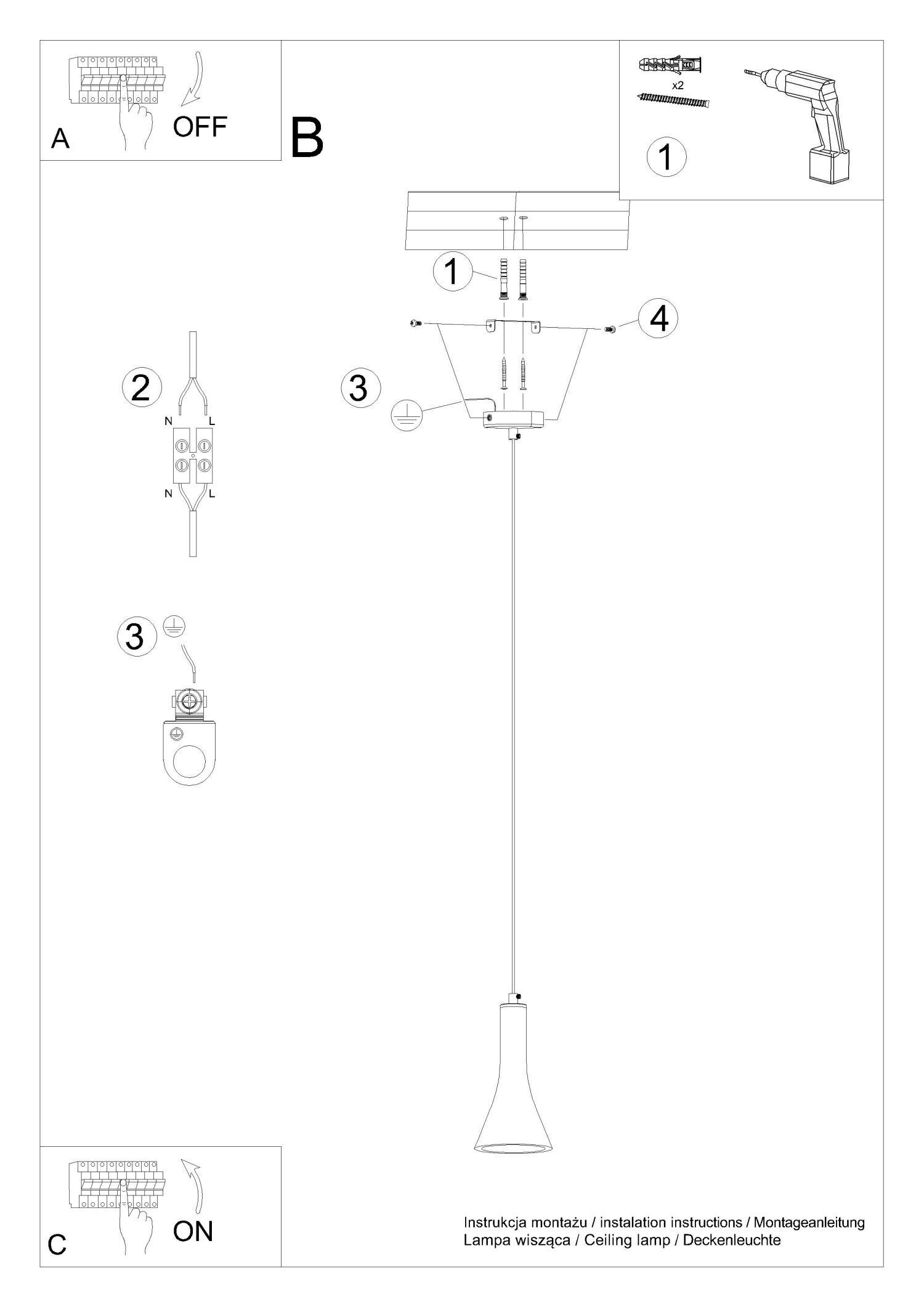 Hängelampe Beton Stahl Grau Schwarz E14 L:12 cm Deckenlampe, Pendel, Hängeleuchte, Lampenfassung, Montage