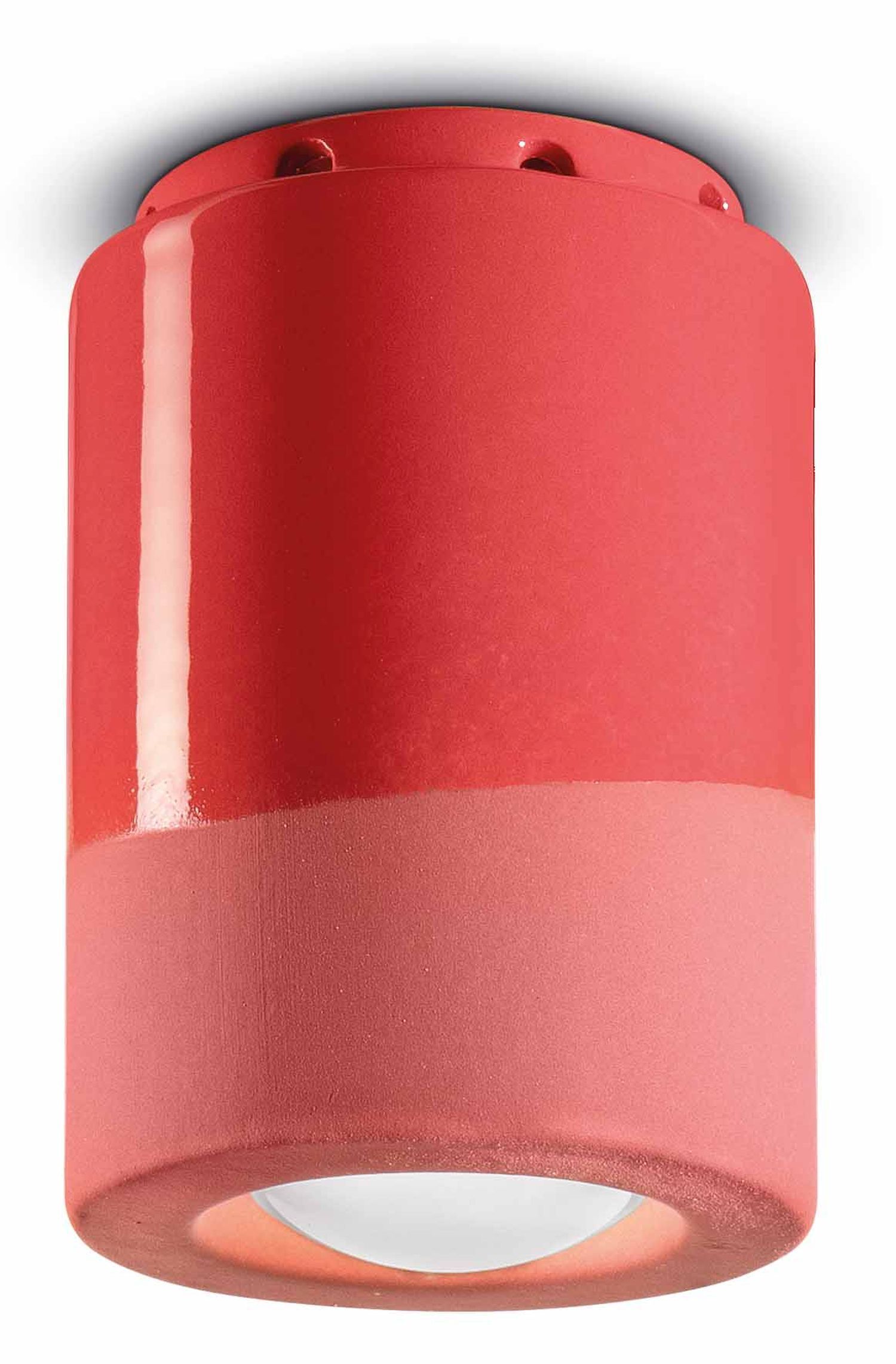 Deckenspot Keramik rund D: 8,5 cm Aufputz Koralle E14