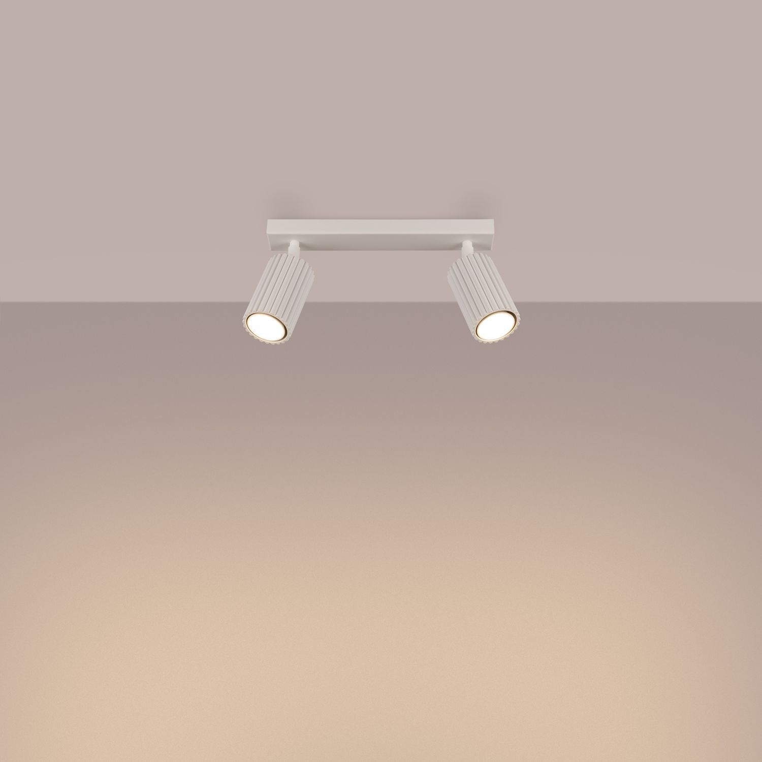 Deckenlampe 2-flammig 30 cm lang klein GU10 in Creme Modern