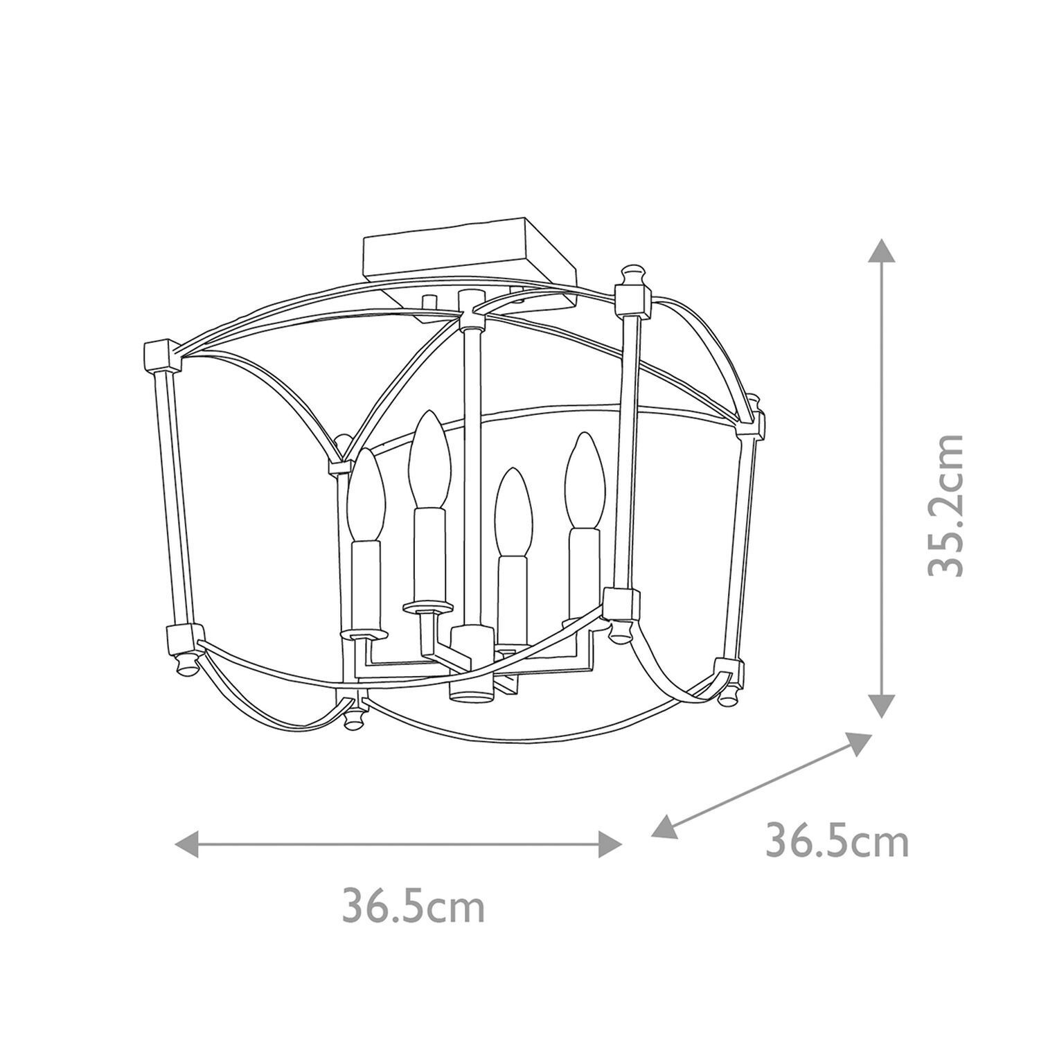 Deckenlampe Metall E14 36,5 cm breit in Antikgold