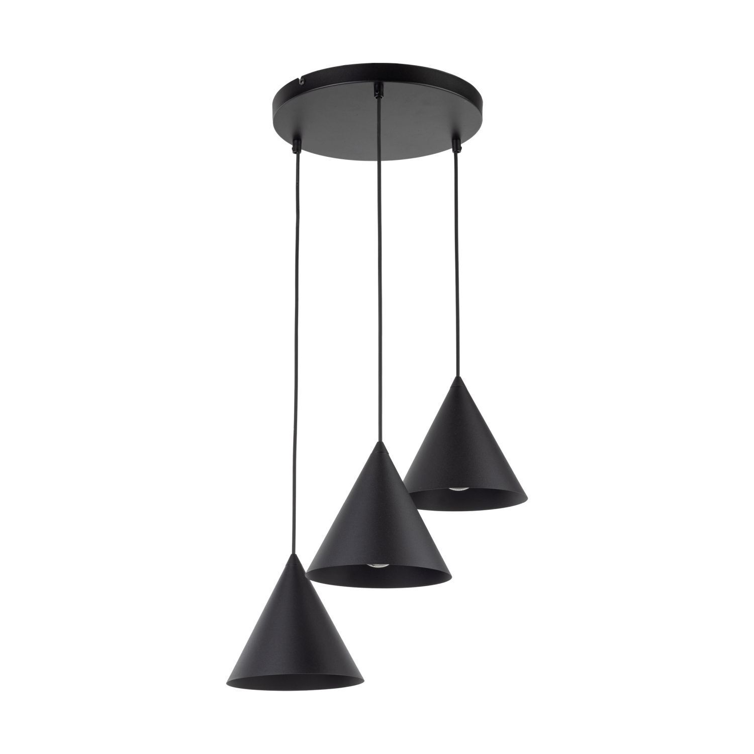 Hängelampe Schwarz verstellbar 3-flammig E27 Ø 42 cm CODY
