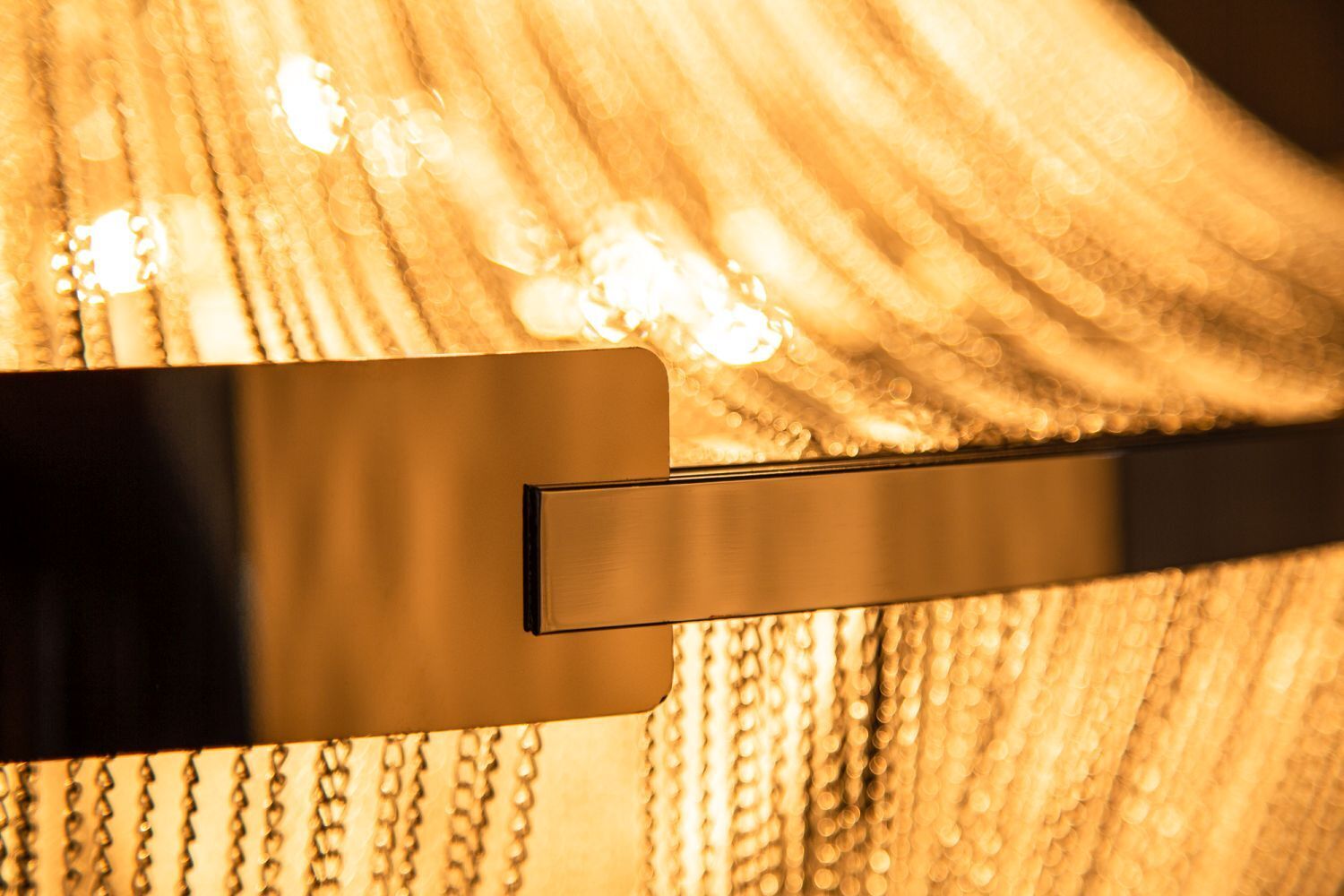 Design Kronleuchter Wohnzimmer Metall Ketten in Silber Lampe, Kronleuchter, Lampenschirm, Beleuchtung