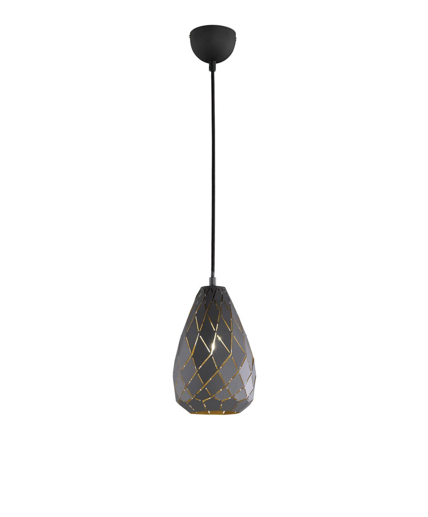 Geometrische Pendelleuchte Metall Anthrazit E27 Ø15 cm Lampe