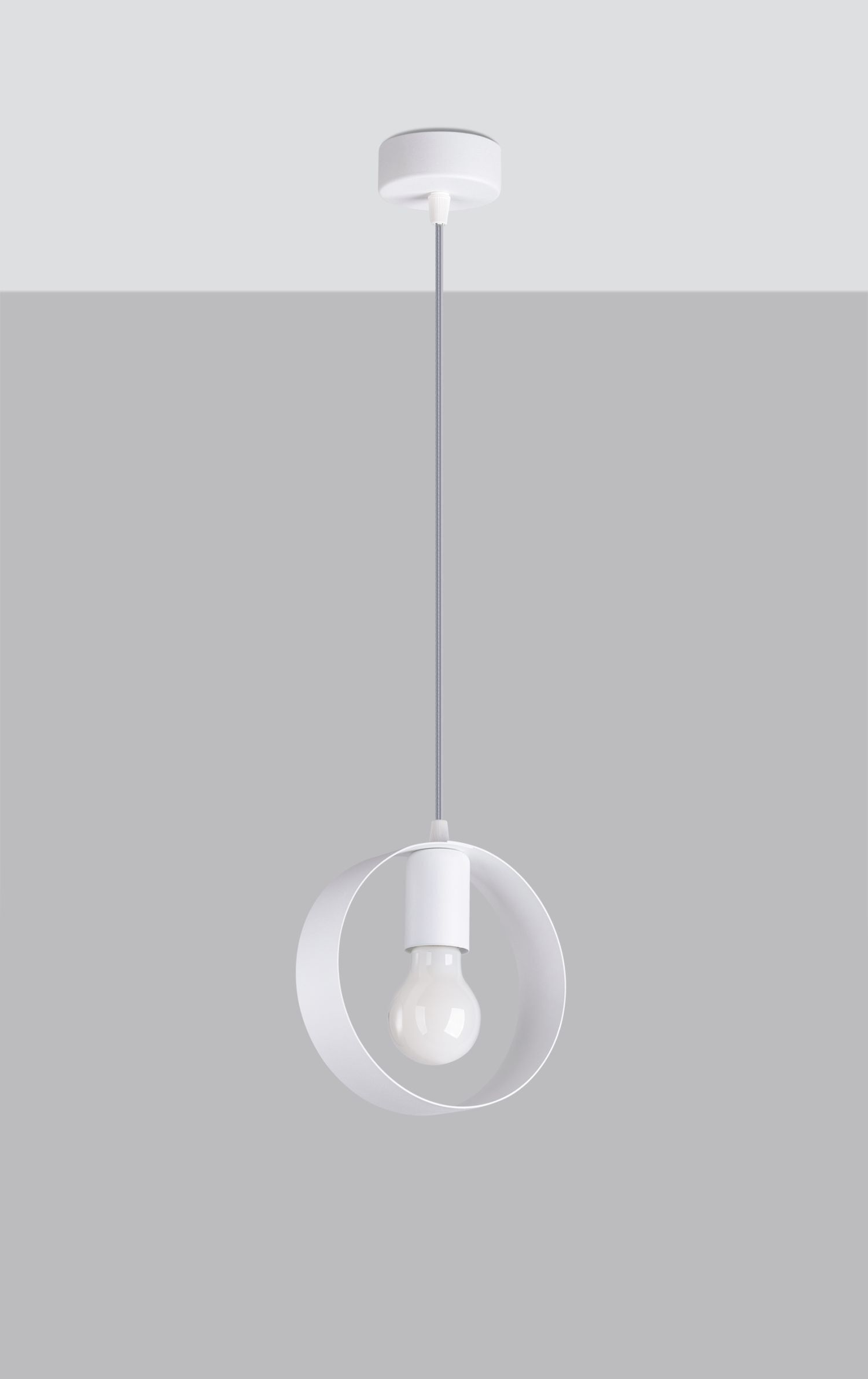 Hängelampe Modern rund Ø 18 cm Metall Weiß E27 HIAS