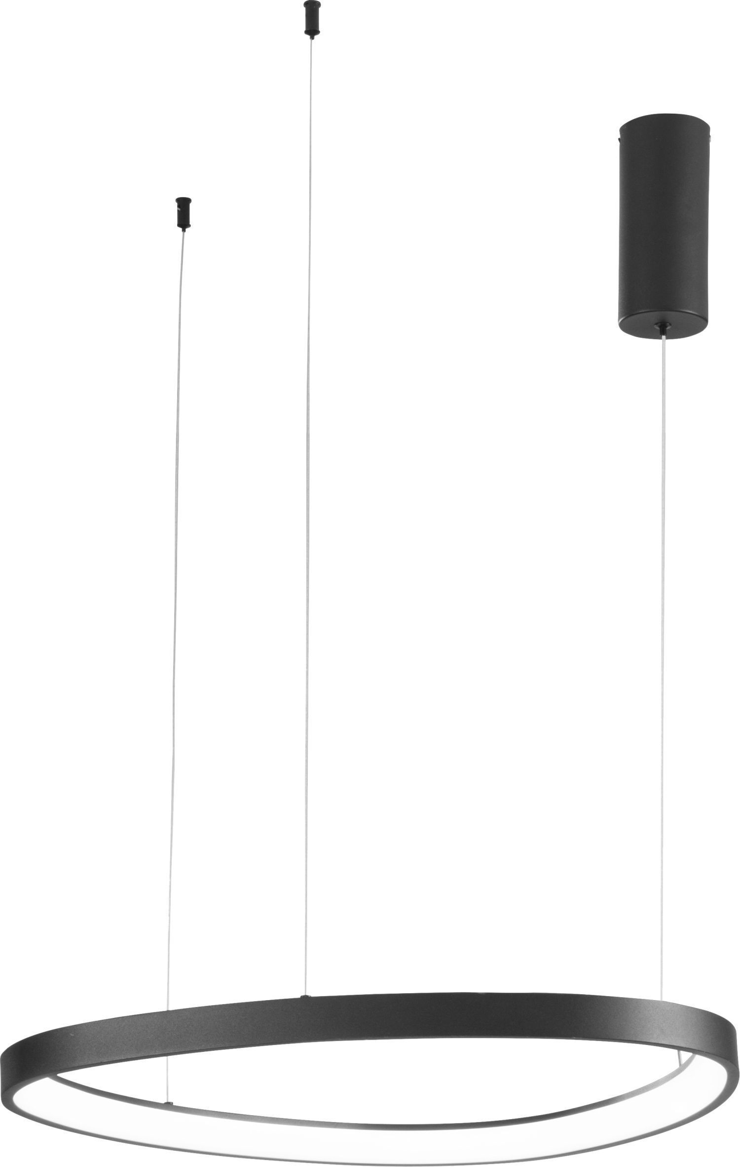 ring pendant, pendant light, schwarzer ring, runder leuchtkörper, drei halterung