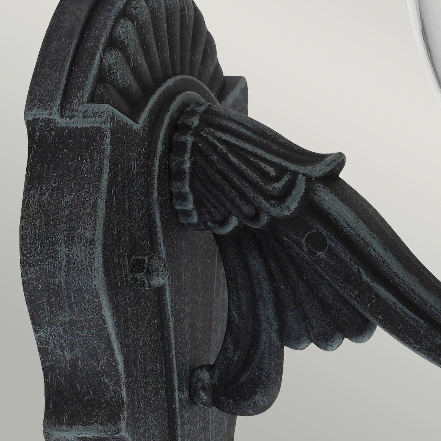 Wandleuchte außen Schwarz Grün antik Aluminium Glas IP44 Kunst, Zubehör, Person