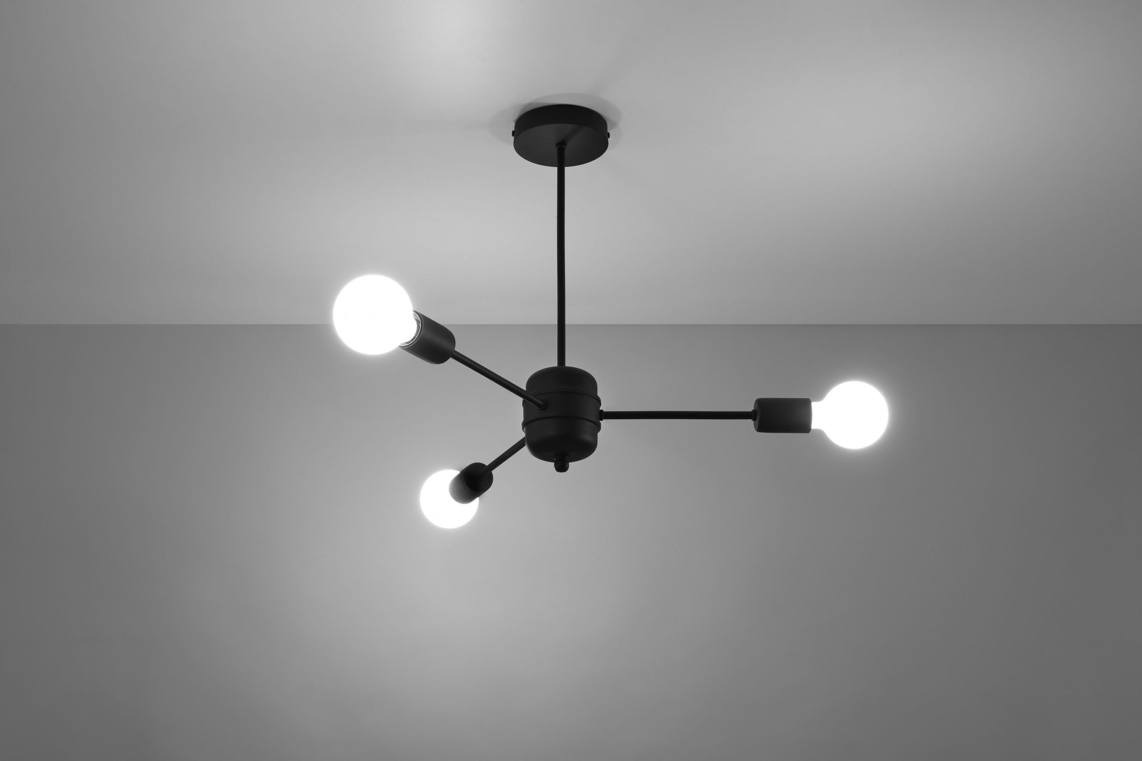 Deckenlampe Schwarz 3-flammig Ø 61 cm Metall CENZI