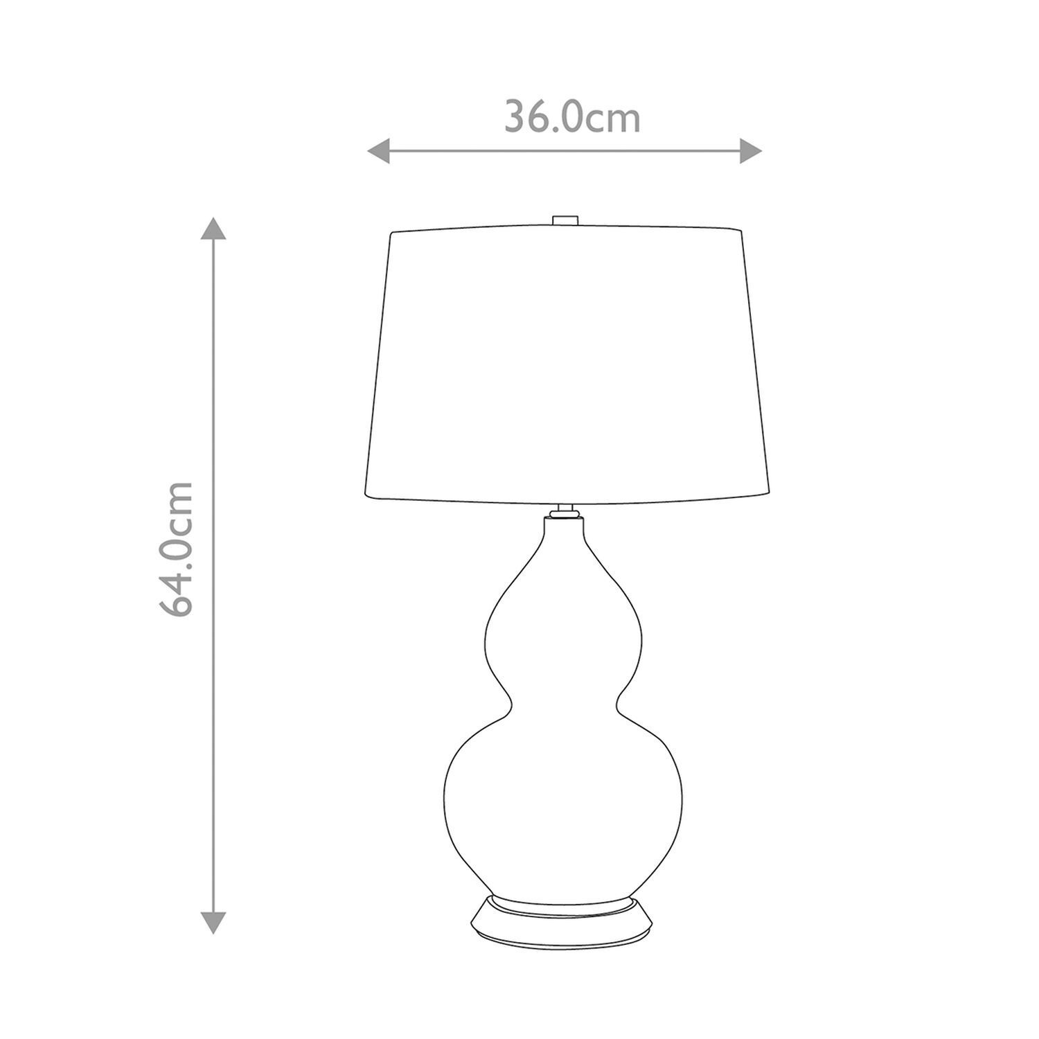 Nachttischlampe Stoff Keramik 64 cm hoch Rot Weiß