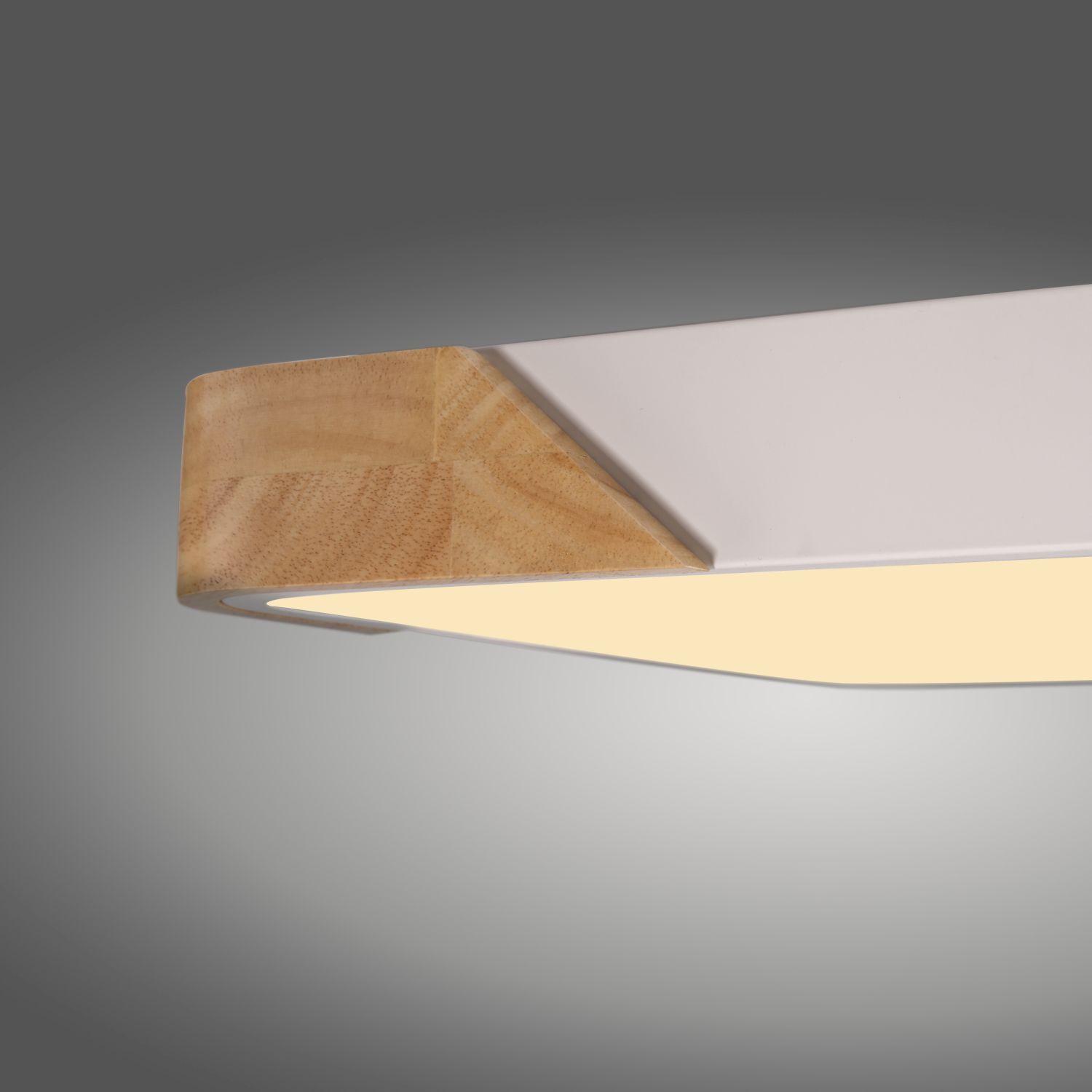 LED Deckenleuchte Holz L:32 cm Weiß Natur 3000 K Holz, Sperrholz