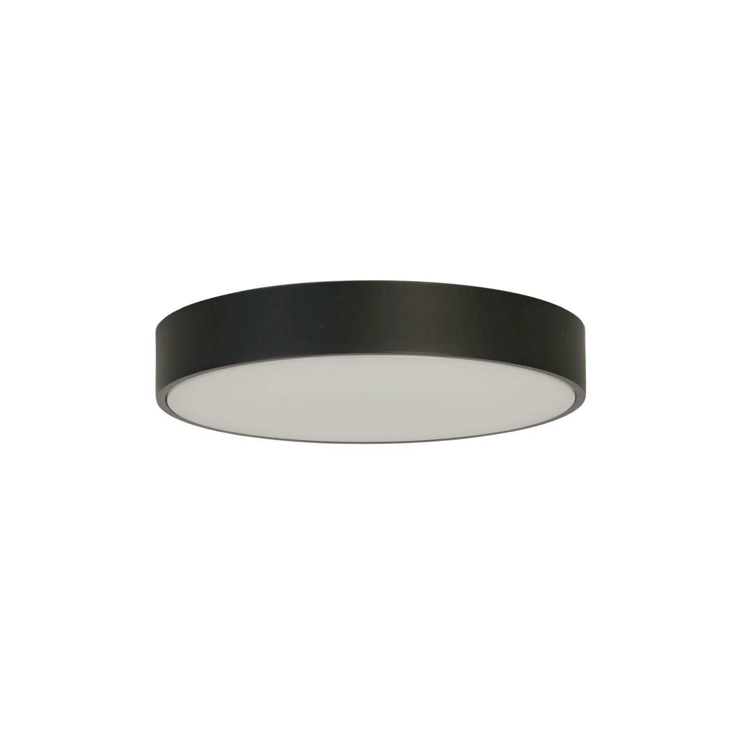 Runde LED Deckenleuchte Schwarz Metall B:25 cm 3000 K