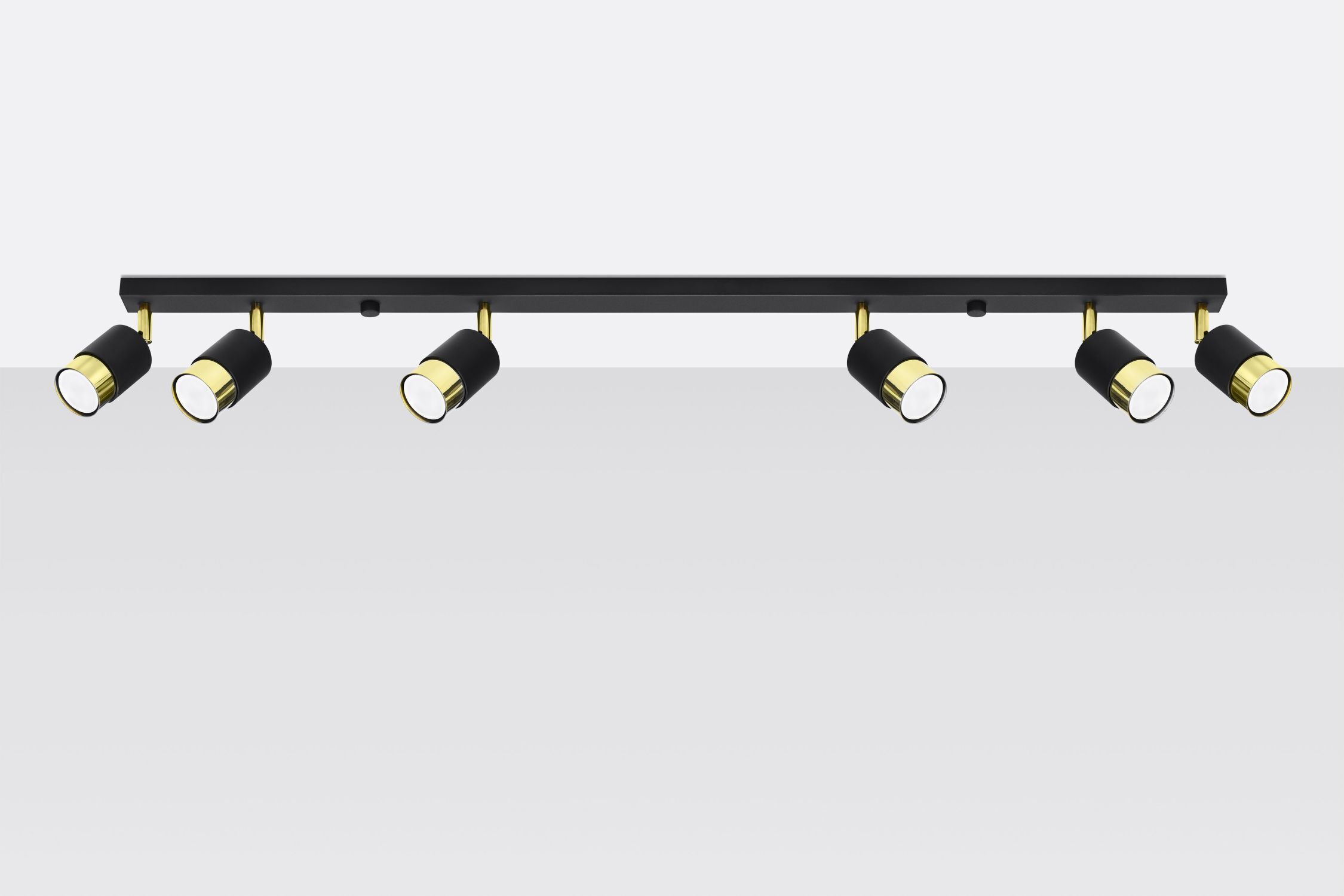 Deckenstrahler Metall Schwarz Gold 117 cm lang HAMIDE
