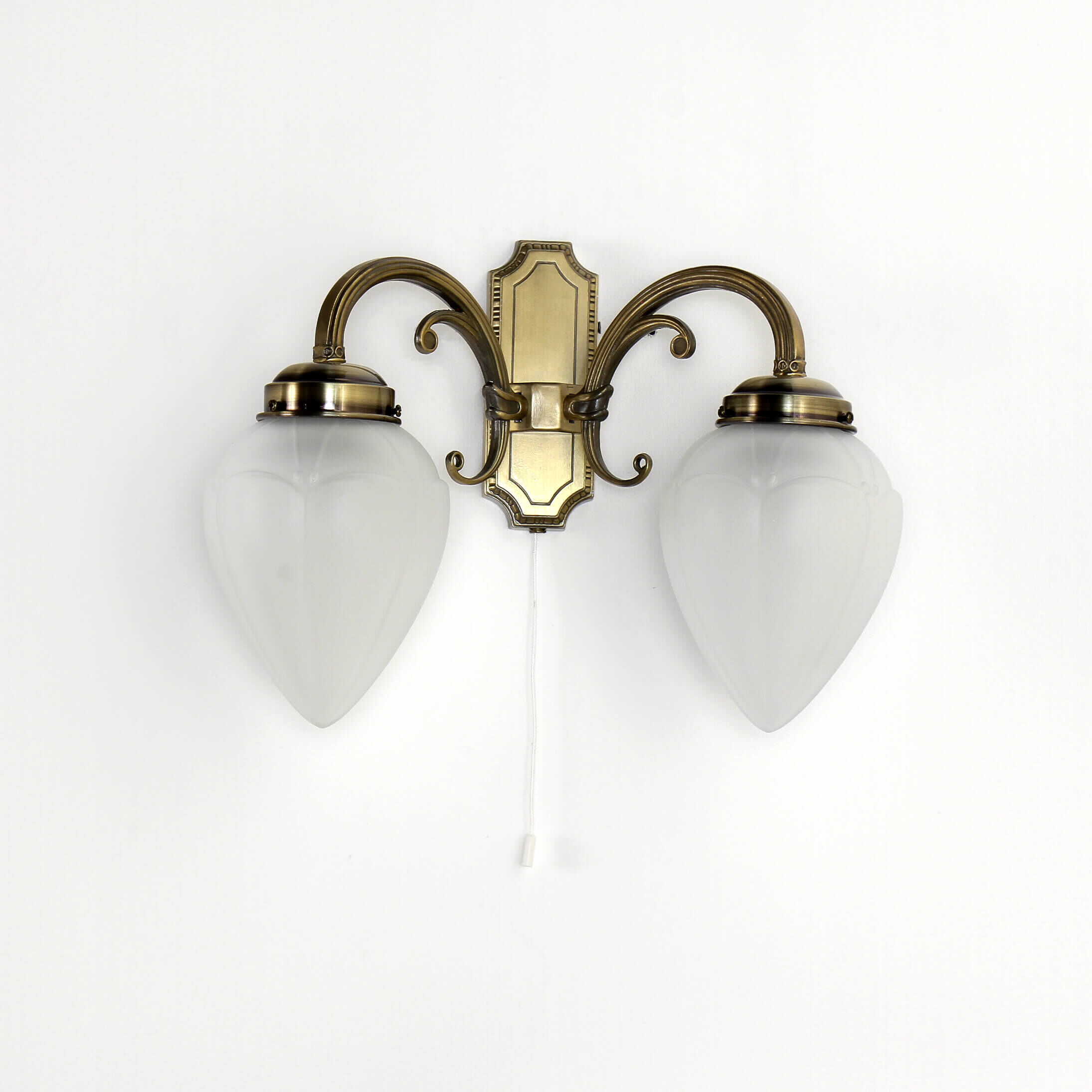 Längliche Wandleuchte mit Glasschirm Bronze farben Leuchte