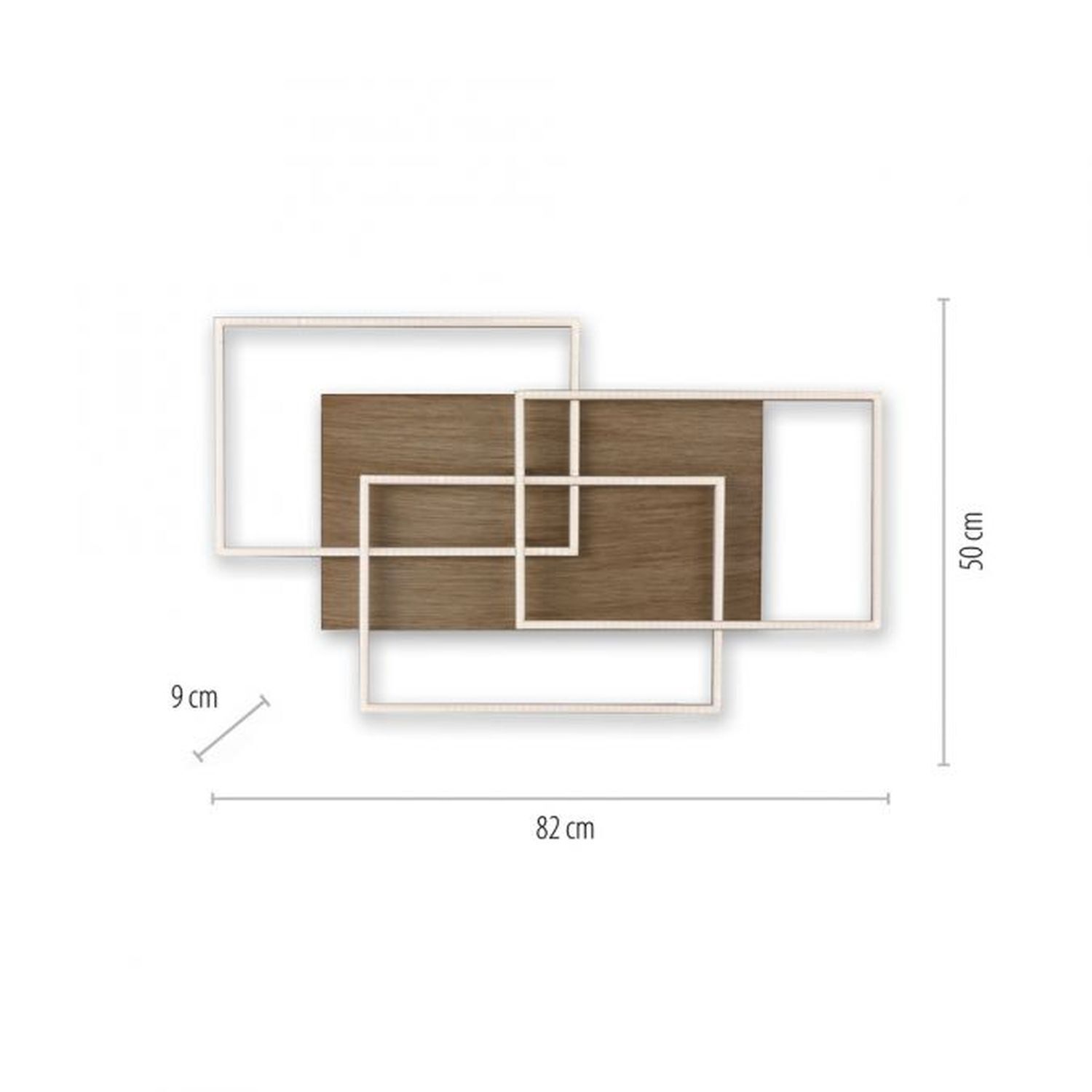 Gemütliche LED Deckenlampe Holz L:82 cm 4320 lm dimmbar Diagramm, Handlung, Plan