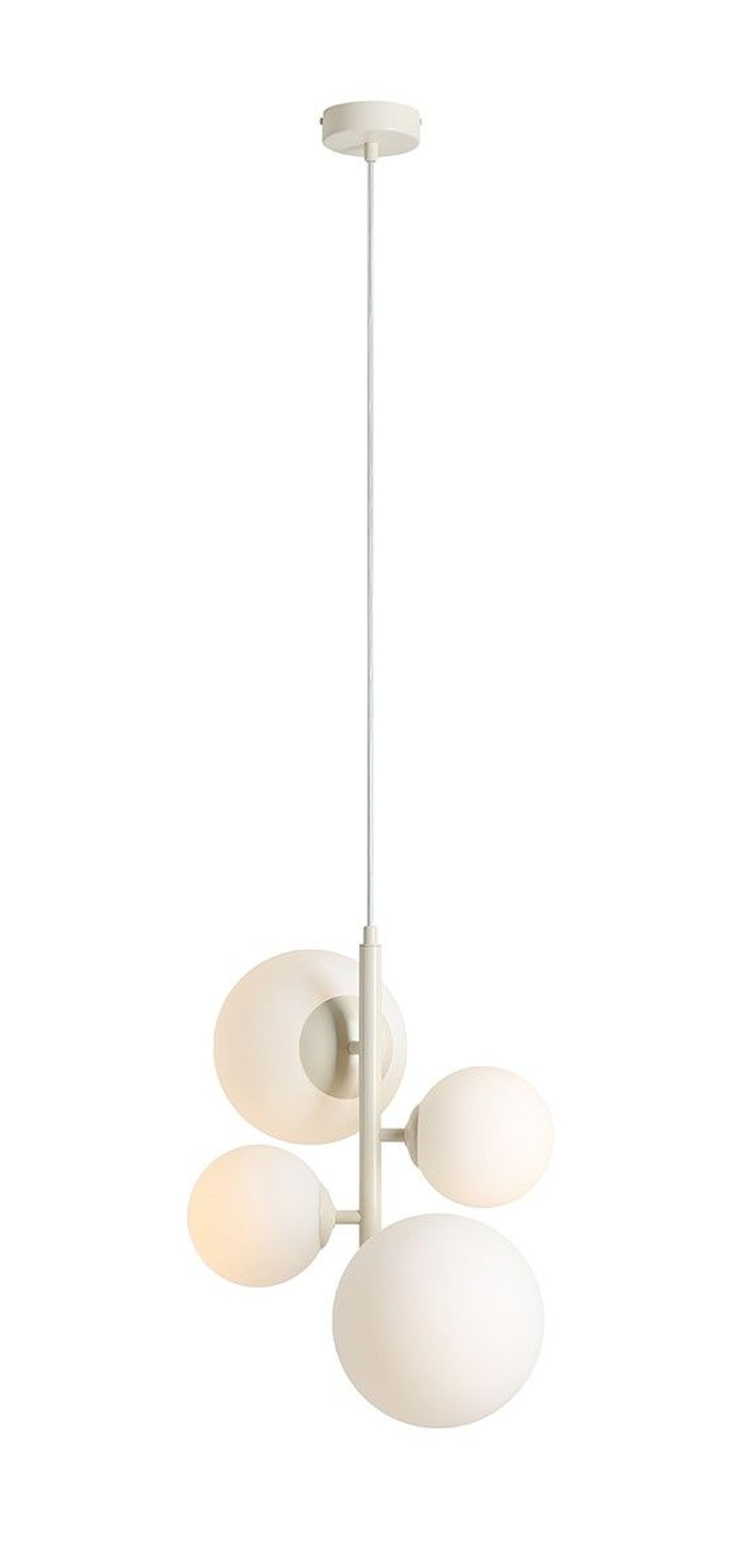Hängelampe Creme Weiß Metall Glas Kugeln 4-flmg E14 E27