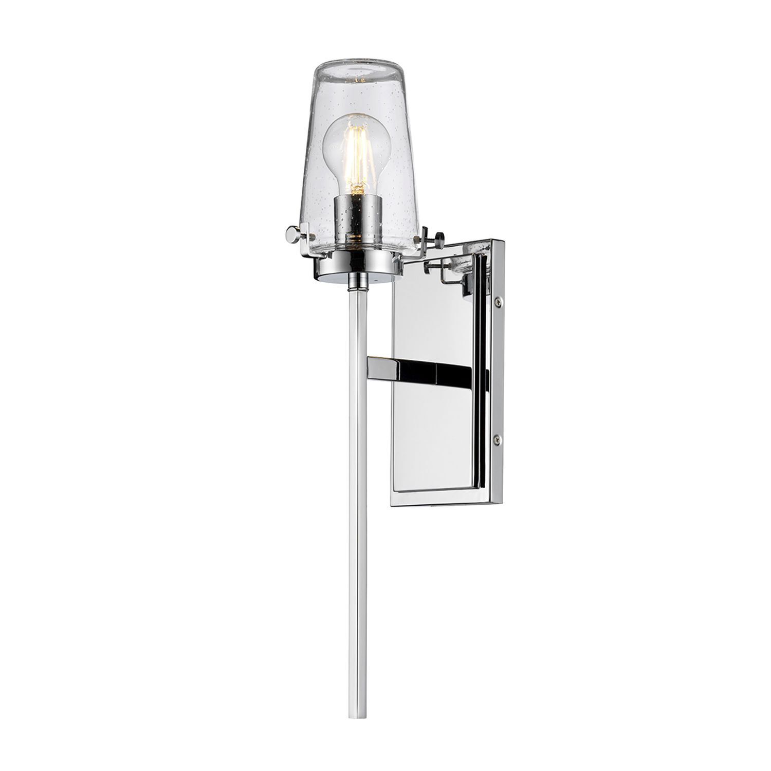 Wandleuchte Badezimmer Chrom 56 cm hoch E27 IP44 Lampe
