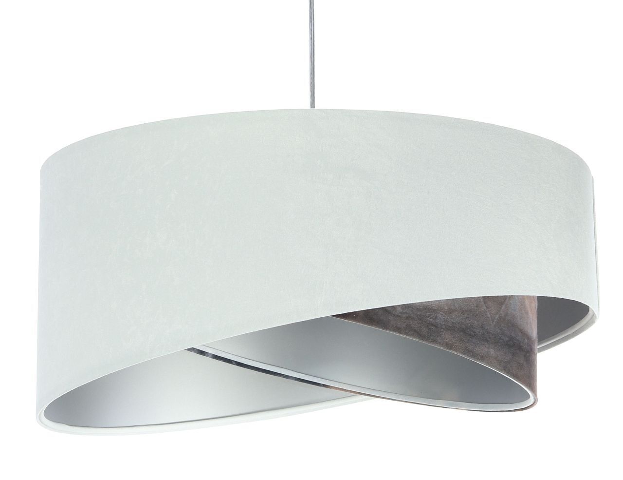 Pendelleuchte Wohnzimmer rund D: 50 cm Stoff Velours Optik