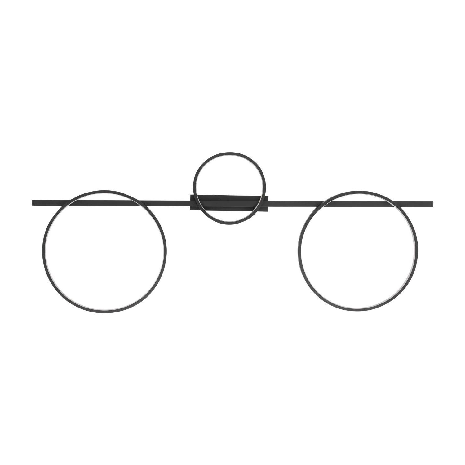 LED Deckenleuchte Schwarz 100 cm lang 4000 K 1200 lm