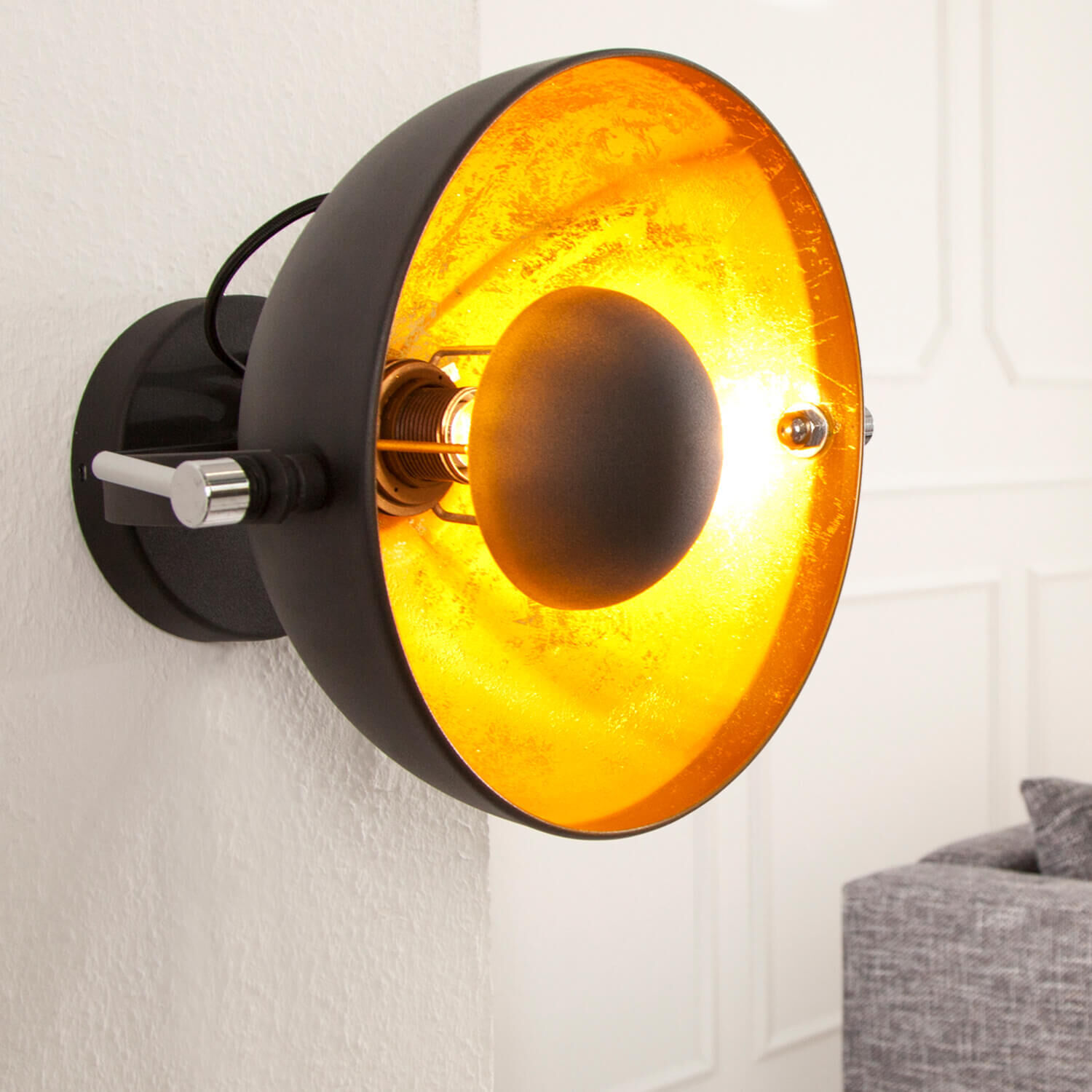 Außergewöhnliche Wandlampe Retro rund E27