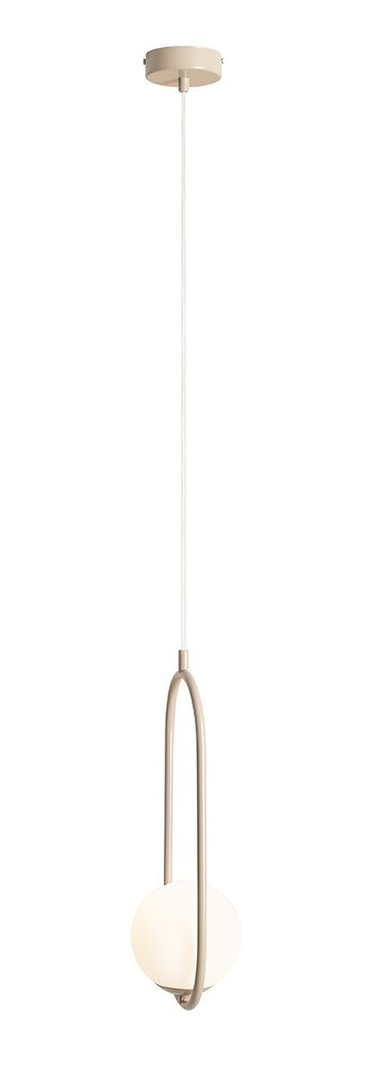 Dekorative Pendelleuchte Beige L:18,5 cm E14 Metall Glas