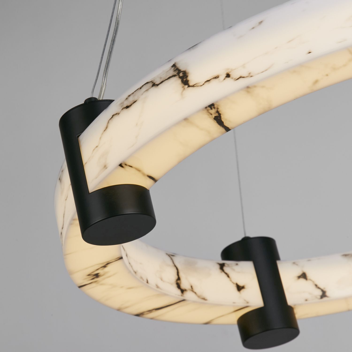 Runde LED Pendelleuchte Metall Harz Ring B:60,5 cm 29 W