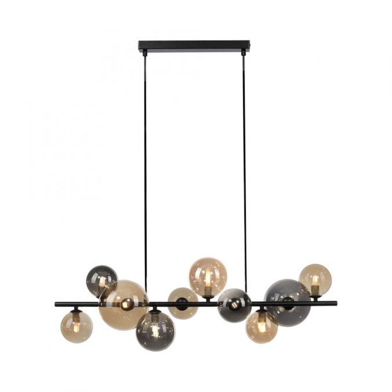 Hängelampe Rauchgrau Bernstein G9 3000 lm Glas 10-flmg