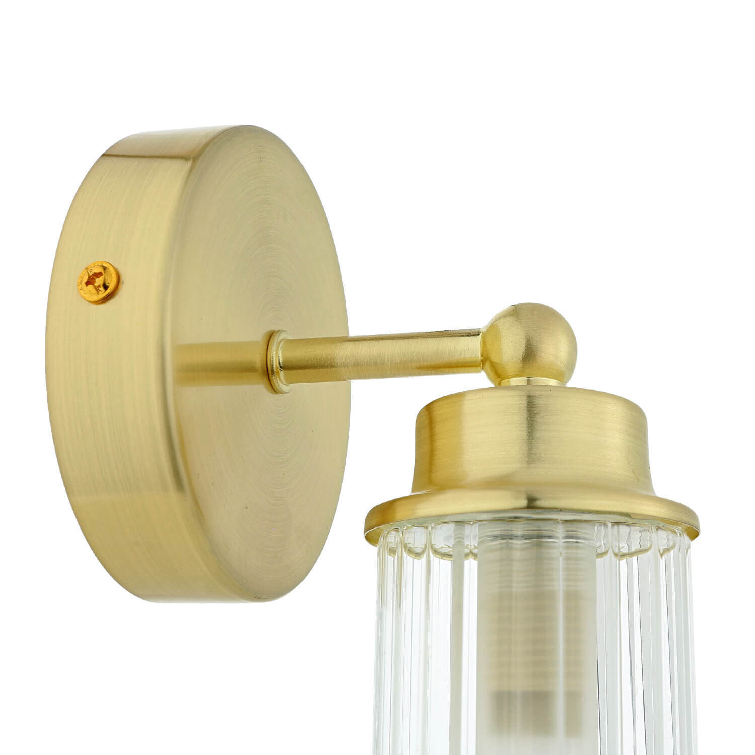 Wandleuchte, Wandlampe, Messing, Glasabdeckung, Ziegeloptik